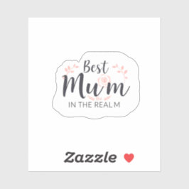 Pegatina Best Mum in the Realm Queen Medieval Floral