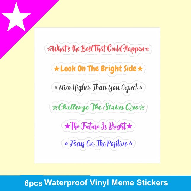 Pegatina Best That Could Happen Memes | Waterproof Positive (What's the Best That Could Happen Waterproof Mental Health Sticker Handdrawn Self Love Gift)