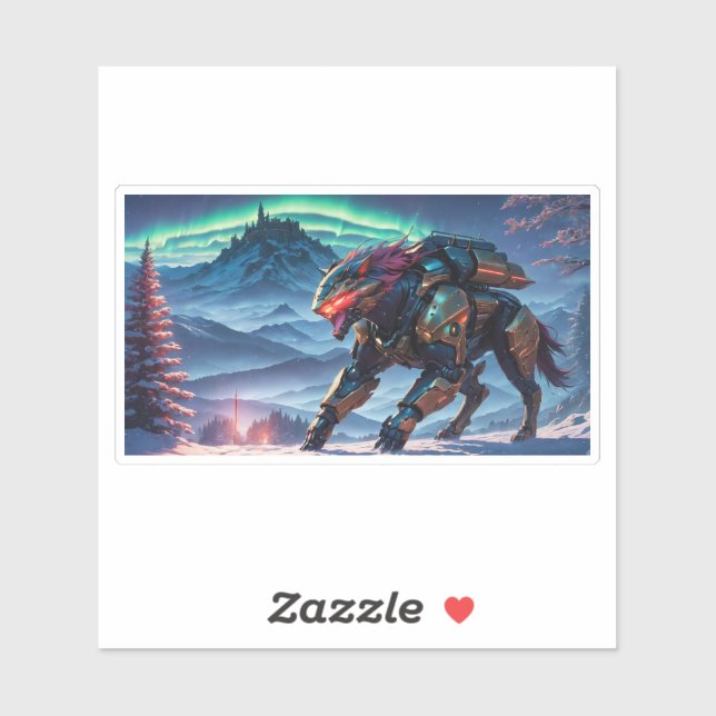 Pegatina Bestia De Engranaje metalizado Del Norte (Hoja)