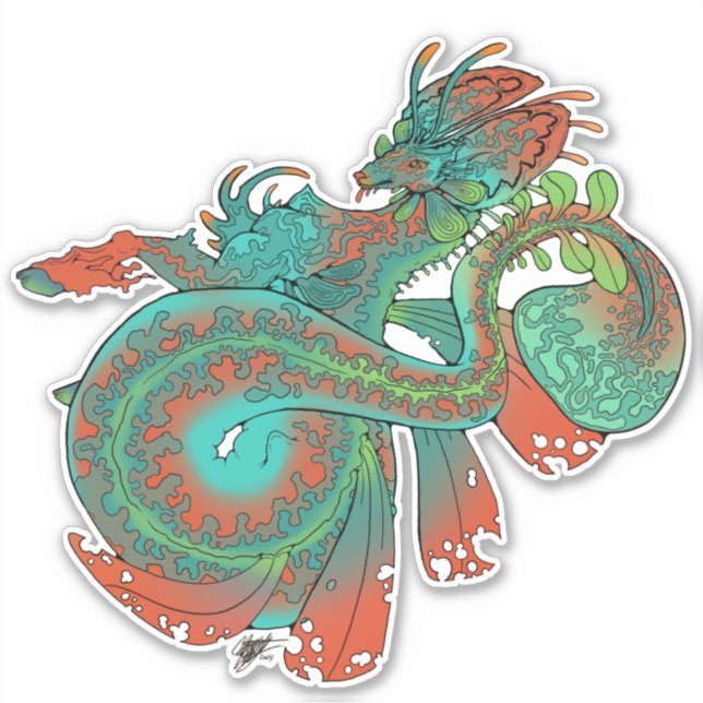 Pegatina Bestias marinas míticas (Anverso)