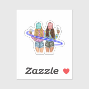 Pegatina Besties BFF Corazón Mejor Amigos Bestie
