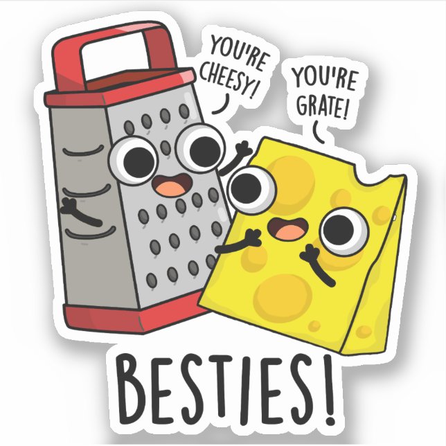 Pegatina Besties Grater Pun (Anverso)