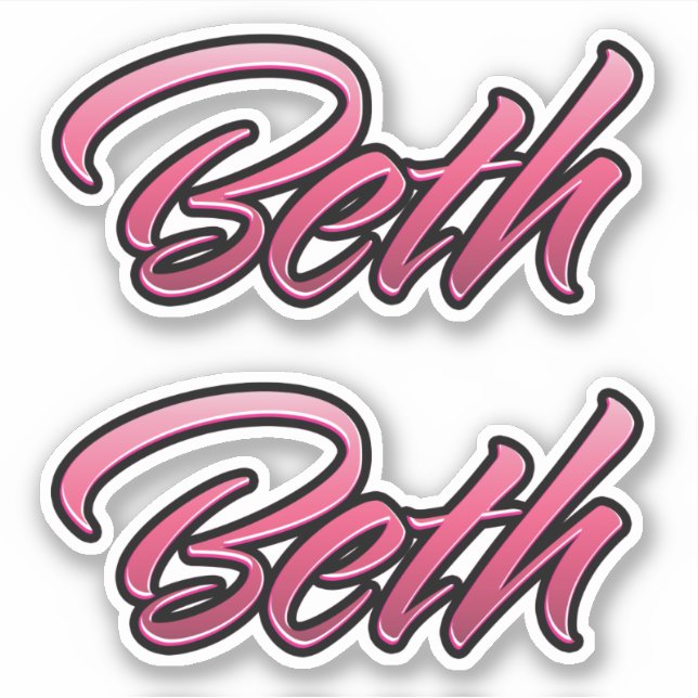 Pegatina Beth faded pink Aufkleber Sticker Stickerset (Anverso)