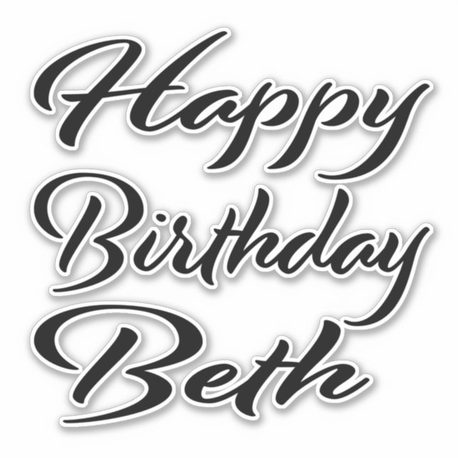 Pegatina Beth Name Vorname black Sticker Geburtstag (Anverso)