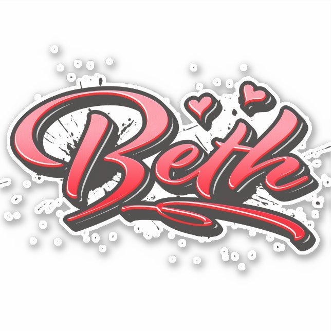 Pegatina Beth red Heart Graffiti Aufkleber Sticker (Anverso)