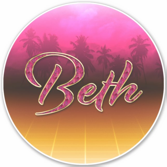 Pegatina Beth Vorname Name golden pink Aufkleber Sticker (Anverso)