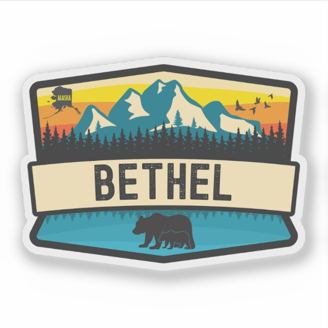 Pegatina Bethel, Alaska (Anverso)