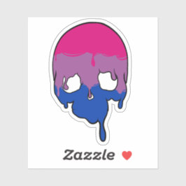 Pegatina Bi Pride Drin Skull