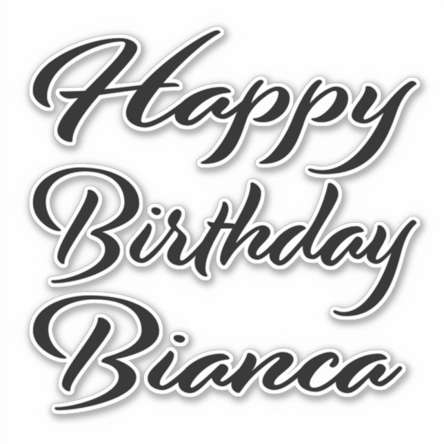 Pegatina Bianca Name Vorname black Sticker Geburtstag (Anverso)