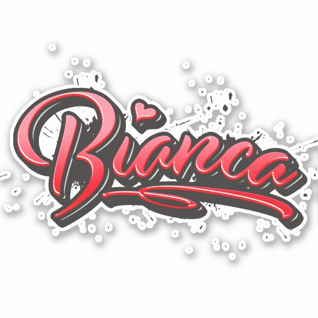 Pegatina Bianca red Heart Graffiti Aufkleber Sticker (Anverso)