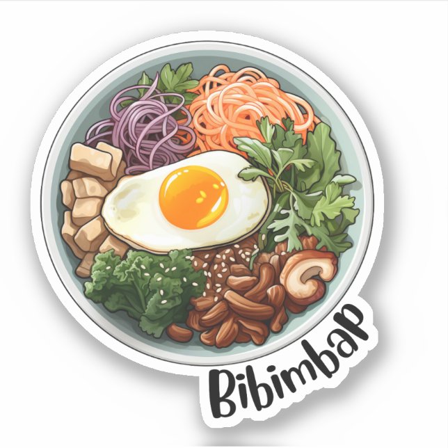 Pegatina Bibimbap coreano (Anverso)