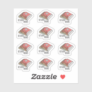 Pegatina Biblioteca Libros Devolver Recordatorio Estudianti