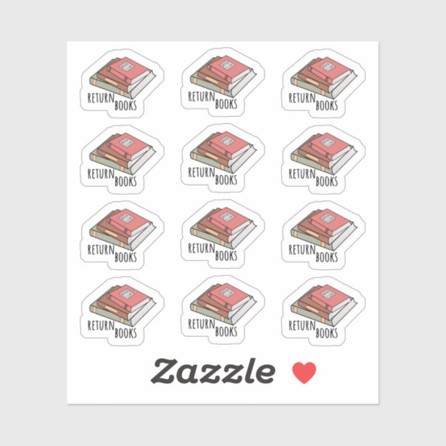 Pegatina Biblioteca Libros Devolver Recordatorio Estudianti (Hoja)