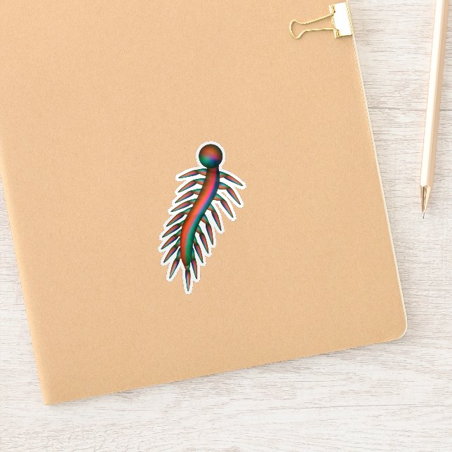 Pegatina Bicho reptante rojo y verde (Cuaderno)