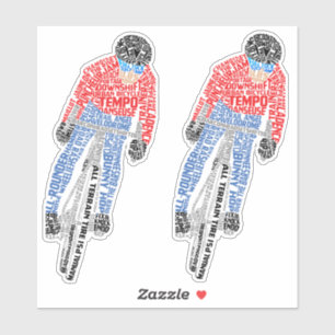 Pegatina Bicicleta de ciclismo de arte de palabra