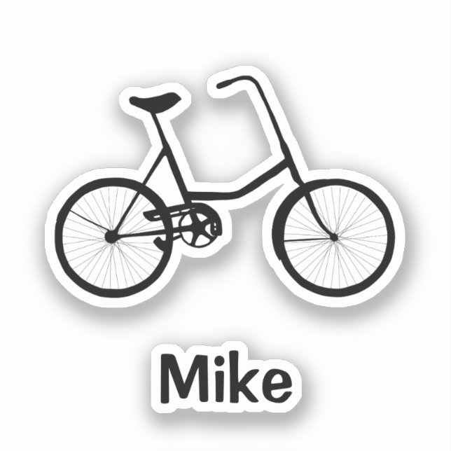 Pegatina Bicicleta de dos ruedas con nombre para niños (Anverso)