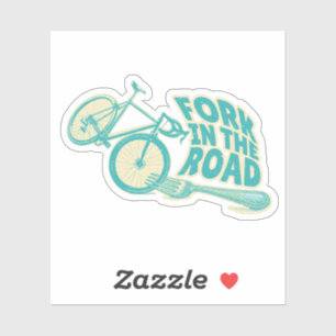 Pegatina Bicicleta Fork in the road Funny