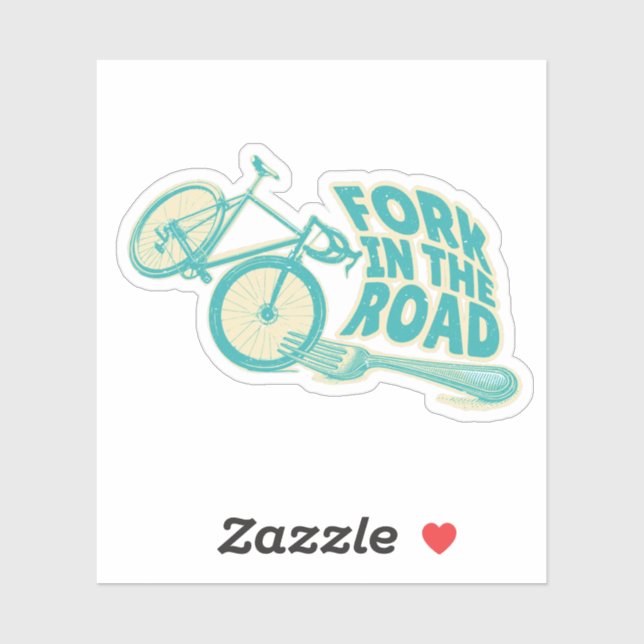 Pegatina Bicicleta Fork in the road Funny (Hoja)