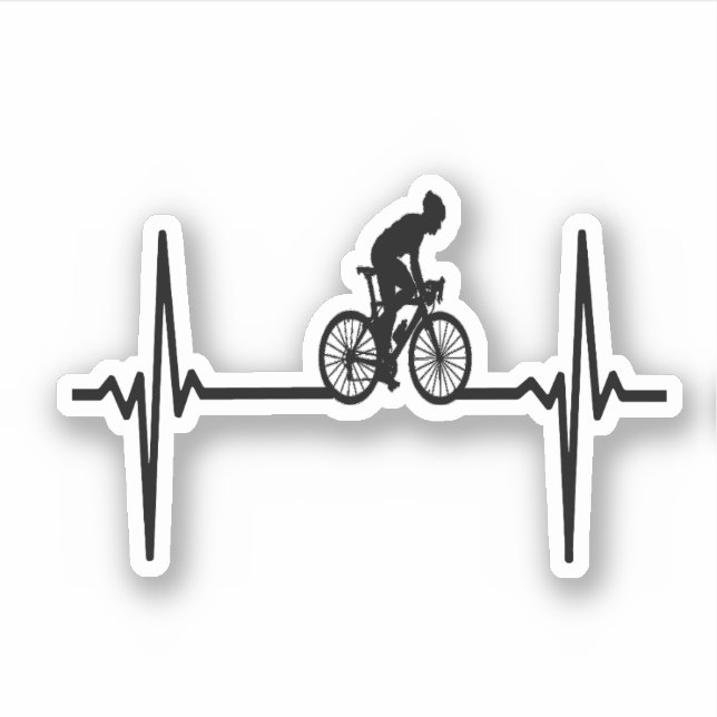 Pegatina Bicicleta Heartbeat - Ciclismo (Anverso)