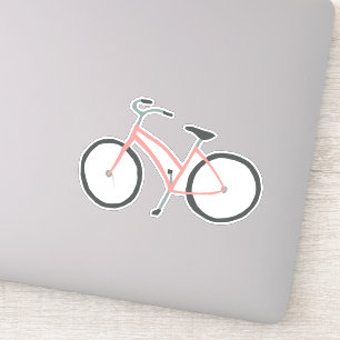 Pegatina Bicicleta rosa cúpula Arte de dibujo holandés en b