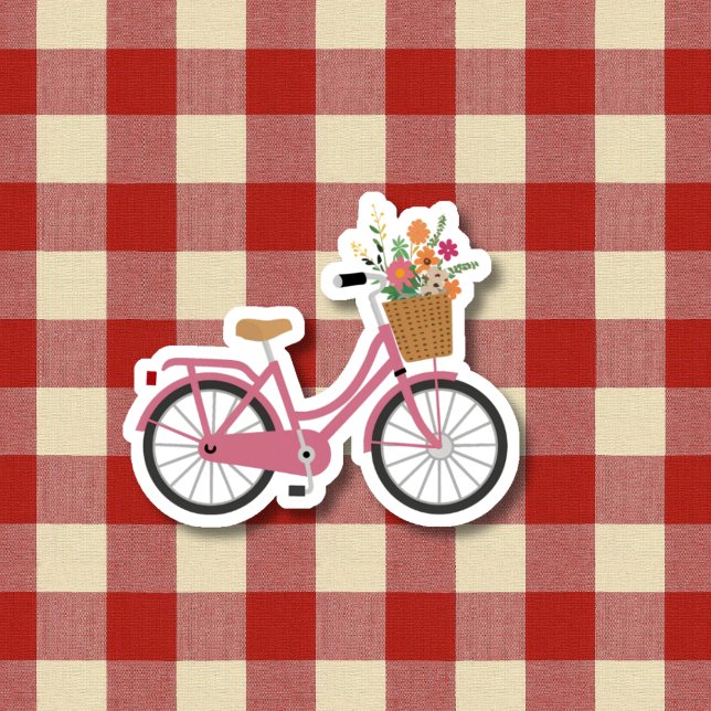 Pegatina Bicicleta rosa floral (Subido por el creador)