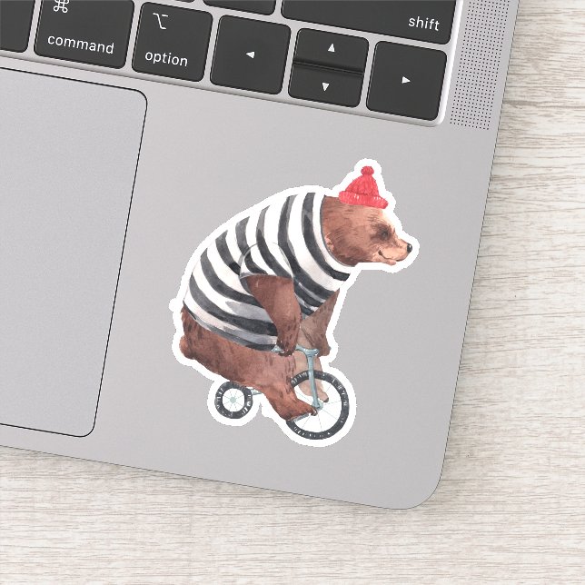 Pegatina Bicycle Fun Bear (Detalle)