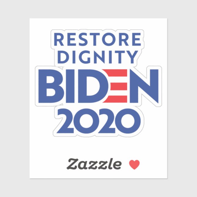 Pegatina BIDEN 2020 - Restauración de la dignidad (Hoja)