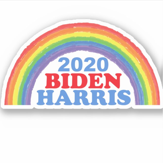 Pegatina Biden Harris 2020 Rainbow (Anverso)