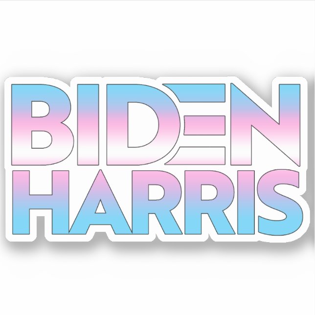 Pegatina Biden Harris Orgullo Trans (Anverso)