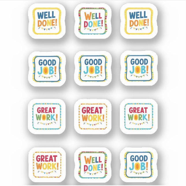 Pegatina Bien hecho, gran trabajo, buen trabajo (Anverso)