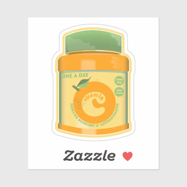 Pegatina Bienestar de la vitamina C (Hoja)