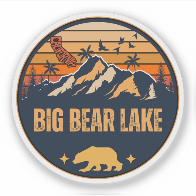 Pegatina Big Bear Lake, California (Anverso)