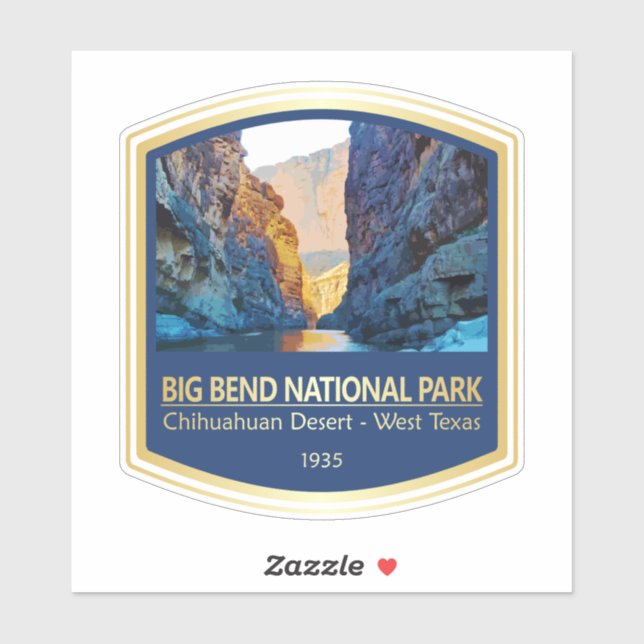 Pegatina Big Bend NP (PF1) (Hoja)
