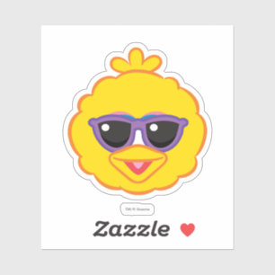 Pegatina Big Bird Cara sonriente con gafas de sol