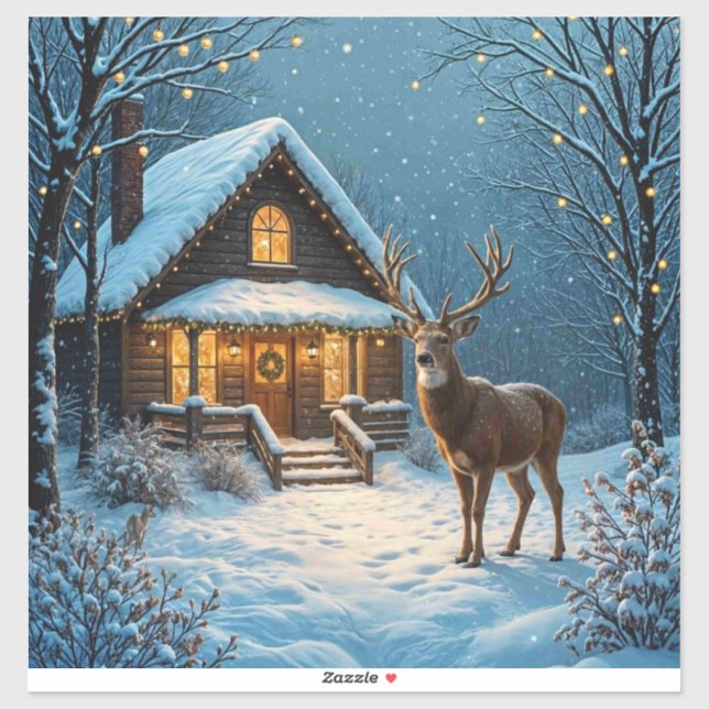 Pegatina  Big Buck's Snowy Christmas Visit (Hoja)