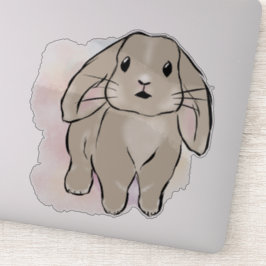 Pegatina Big bunny watercolor 