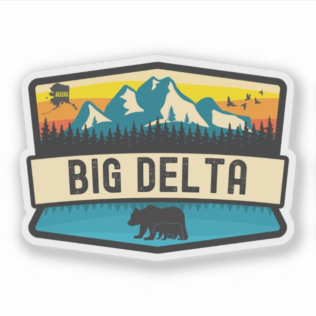 Pegatina Big Delta, Alaska (Anverso)