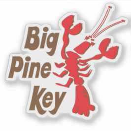 Pegatina Big Pine Key Florida con diseño de langosta