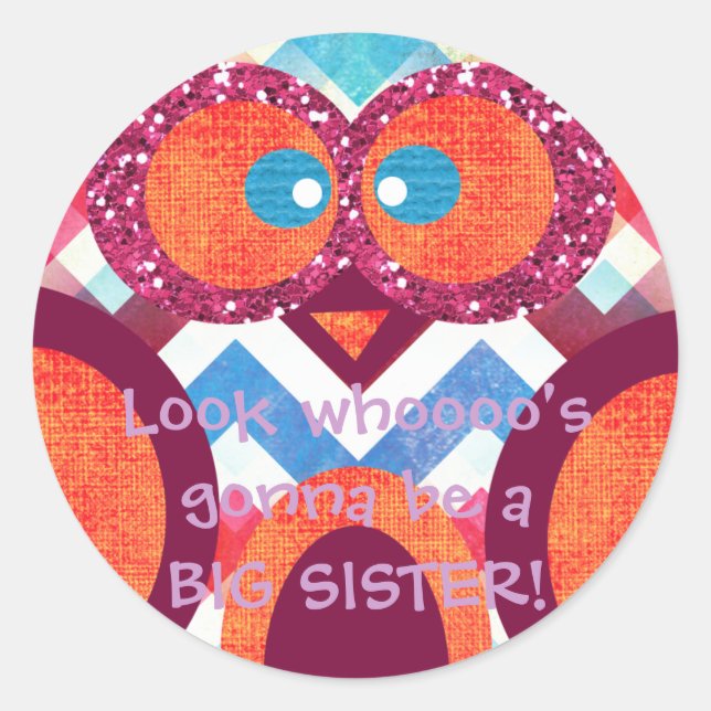 Pegatina BIG SISTER Owl (Anverso)