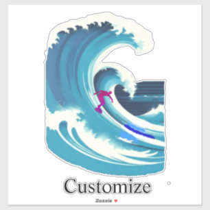 Pegatina Big Wave Surfer Thunder_Cove