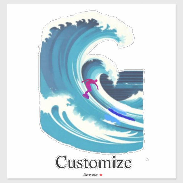 Pegatina Big Wave Surfer Thunder_Cove (Hoja)