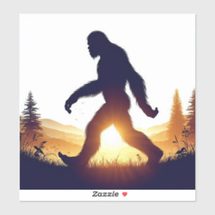 Pegatina Bigfoot caminando en el bosque