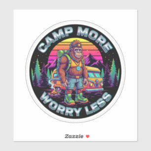 Pegatina Bigfoot Camping-Acampada Preocúpate Menos