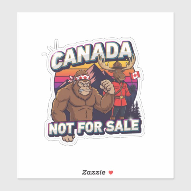 Pegatina Bigfoot Canadiense - No Está a la Venta  (Hoja)
