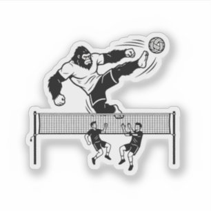 Pegatina Bigfoot jugando Sepak Takraw