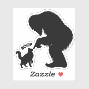 Pegatina Bigfoot Juguetón Gato de Pelo Largo Boop