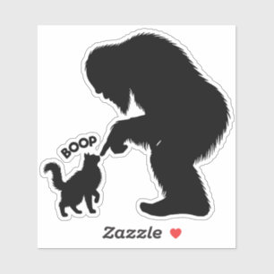 Pegatina Bigfoot Juguetón Gato de Pelo Largo Boop