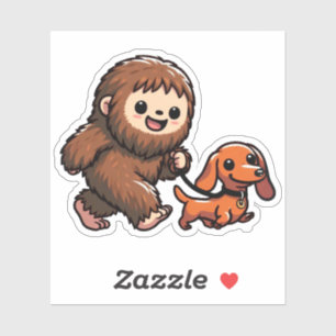 Pegatina Bigfoot Lindo Caminando Perrito Cute Dachshund