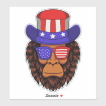 Bigfoot Patriótico con Sombrero de USA del 4 de Ju