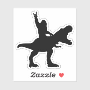 Pegatina Bigfoot Riding T-Rex